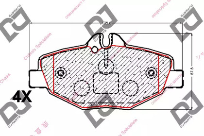 Комплект тормозных колодок DJ PARTS BP1980